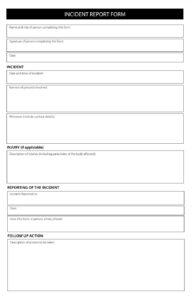 Incident Report Example → Free Report Examples