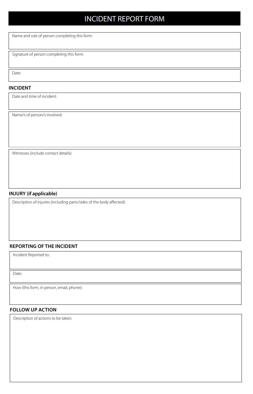 Incident Report Example → Free Report Examples