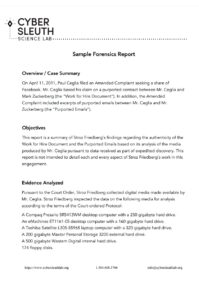 Forensic Report Example Free Report Examples