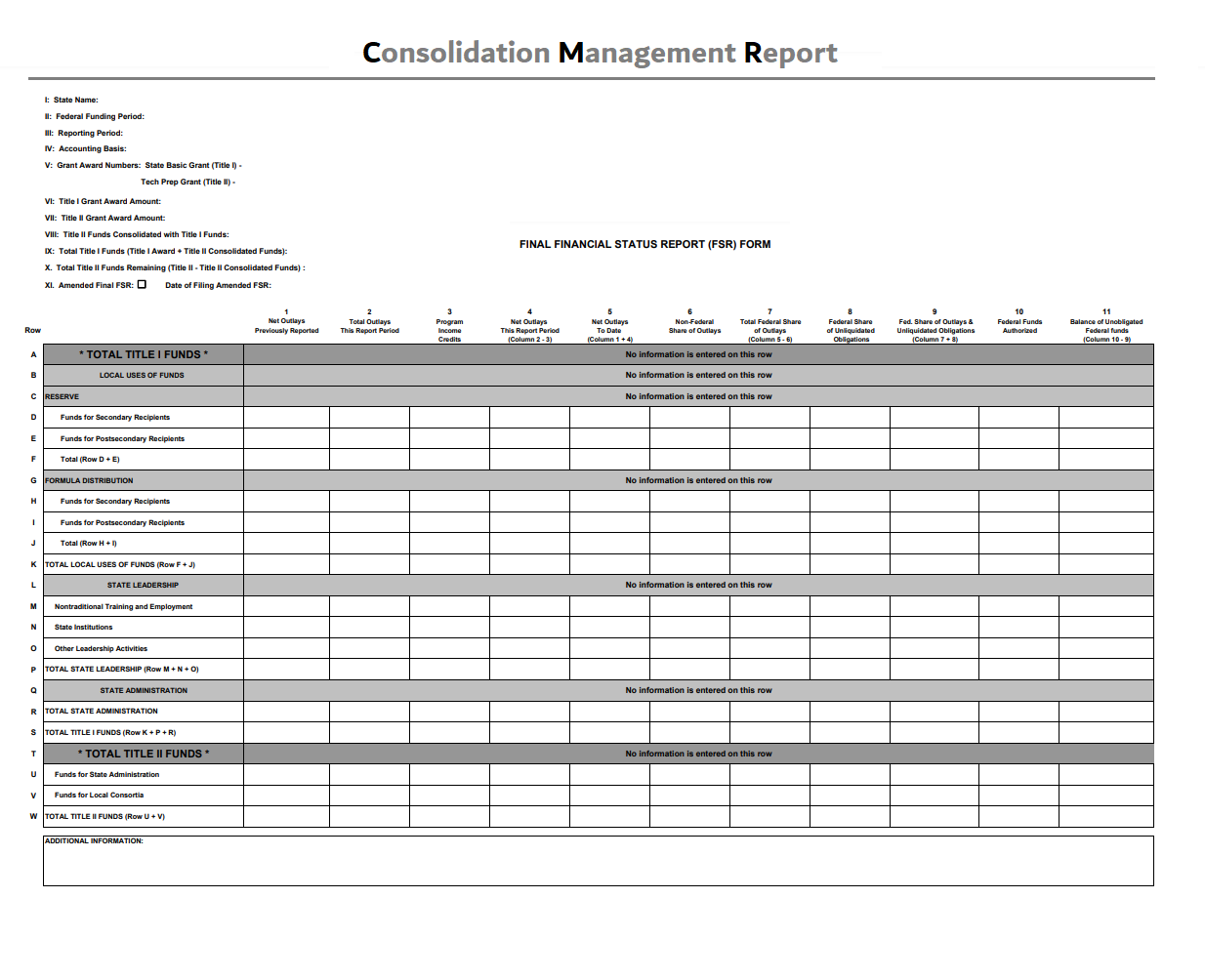 Consolidation Report Example → Free Report Examples