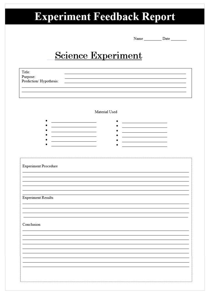 Experiment Feedback Report Example