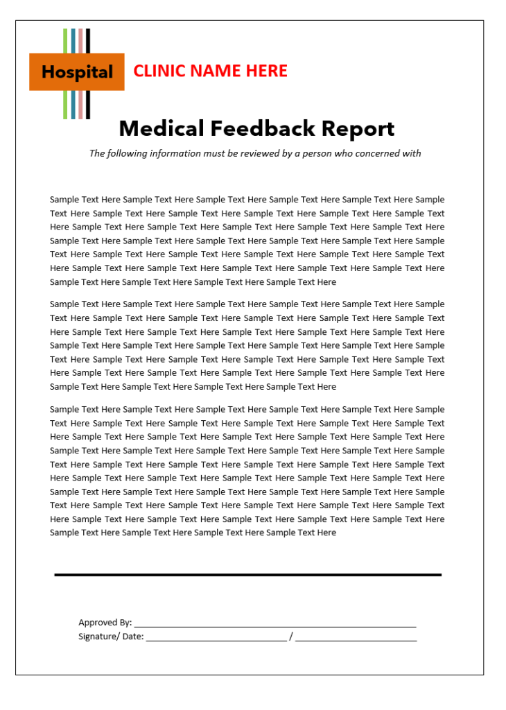 Medical Feedback Report Example