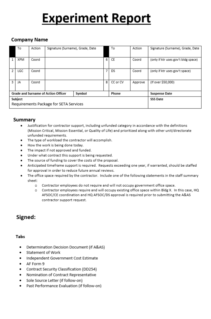 Experiment Report Template