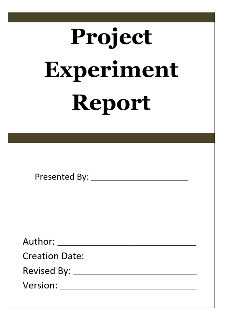 Project Experiment Report Example