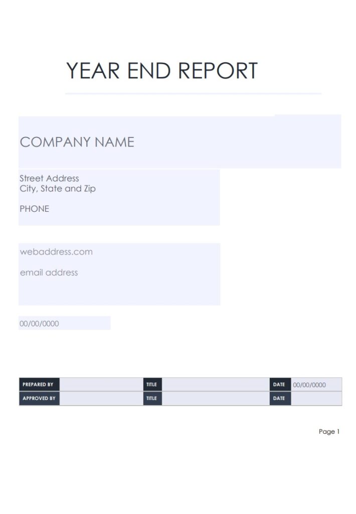 Year End Report Example