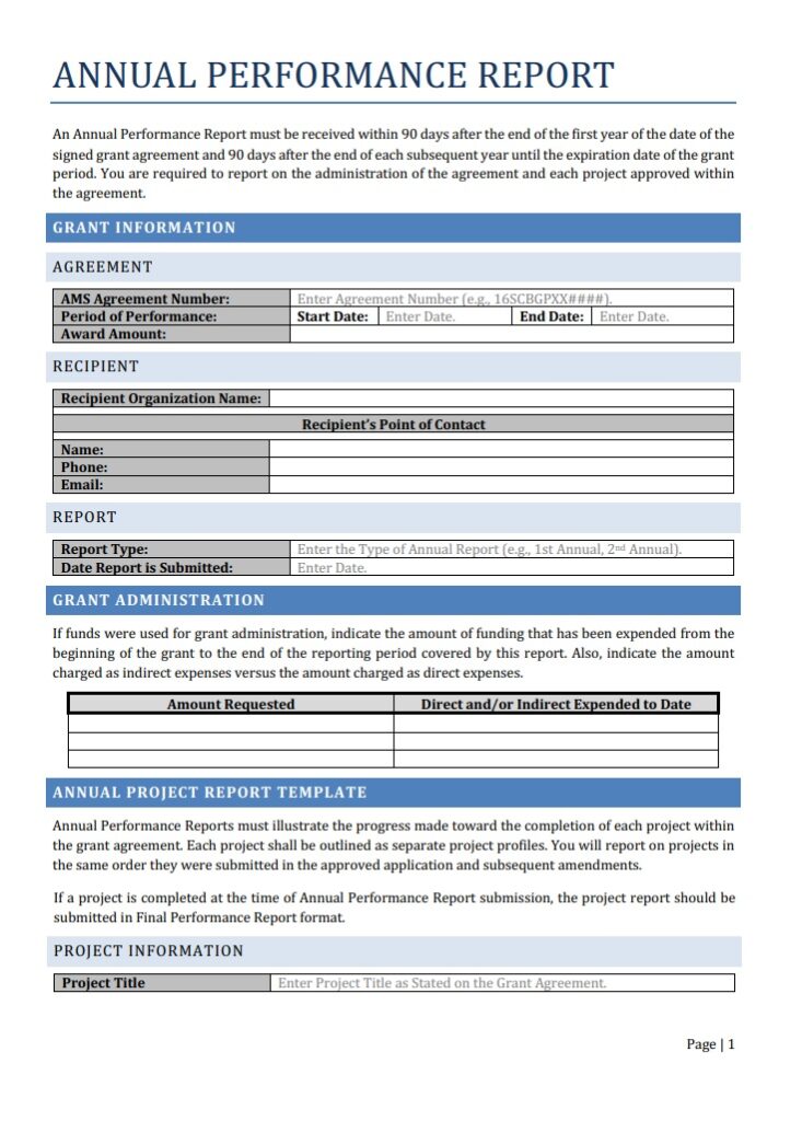 Yearly Performance Report Example